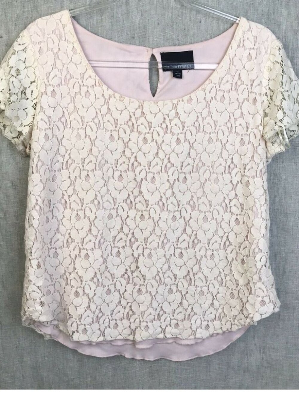 Top Women Medium  Pink Lined Cottagecore Feminine